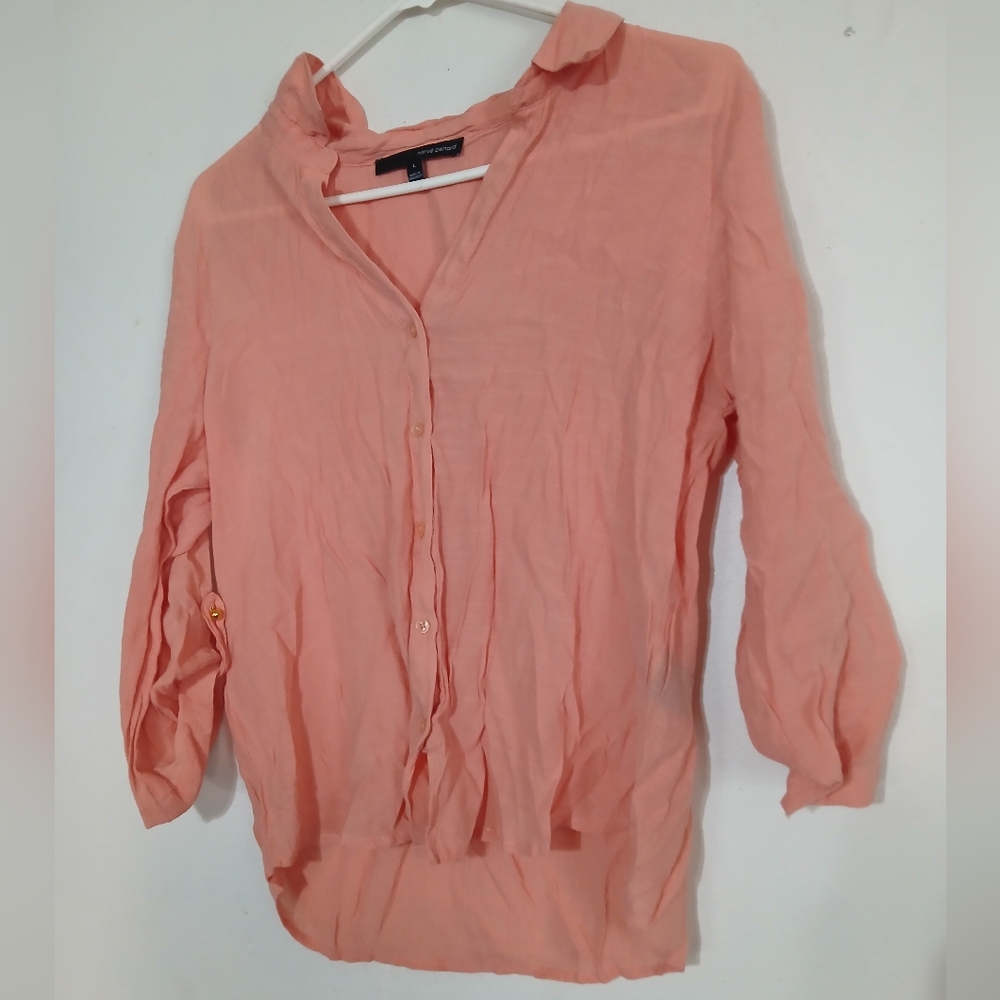 Harve Benard Peach Button Down Shirt (0312)